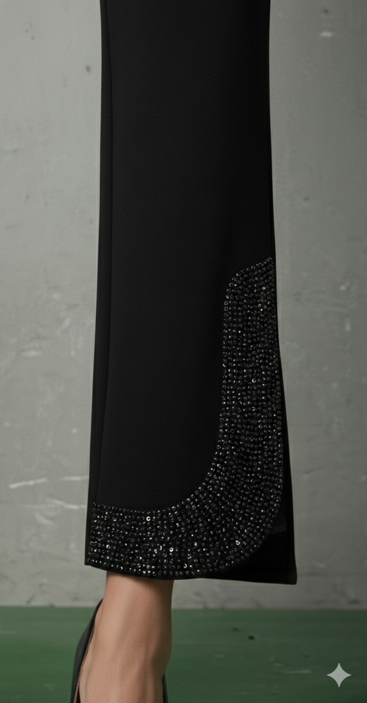 Straight -Fit Embellished Pant