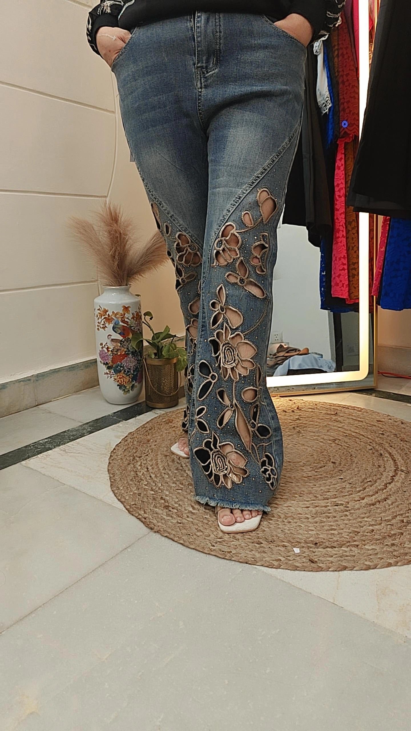 Hot Seller Alert: Designer Cutwork Jeans You’ll Love!"
