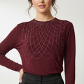 The Glitz & Glam Long-Sleeve Power Net top