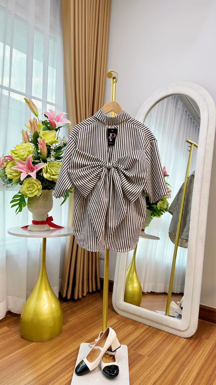 Striped Bow Back Shirts – Available in Elegant Color