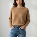 Ribbed boat neck semi winter top