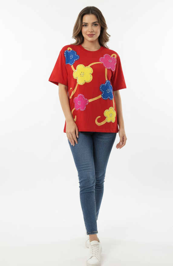 "Funky Floral Spark Tees"