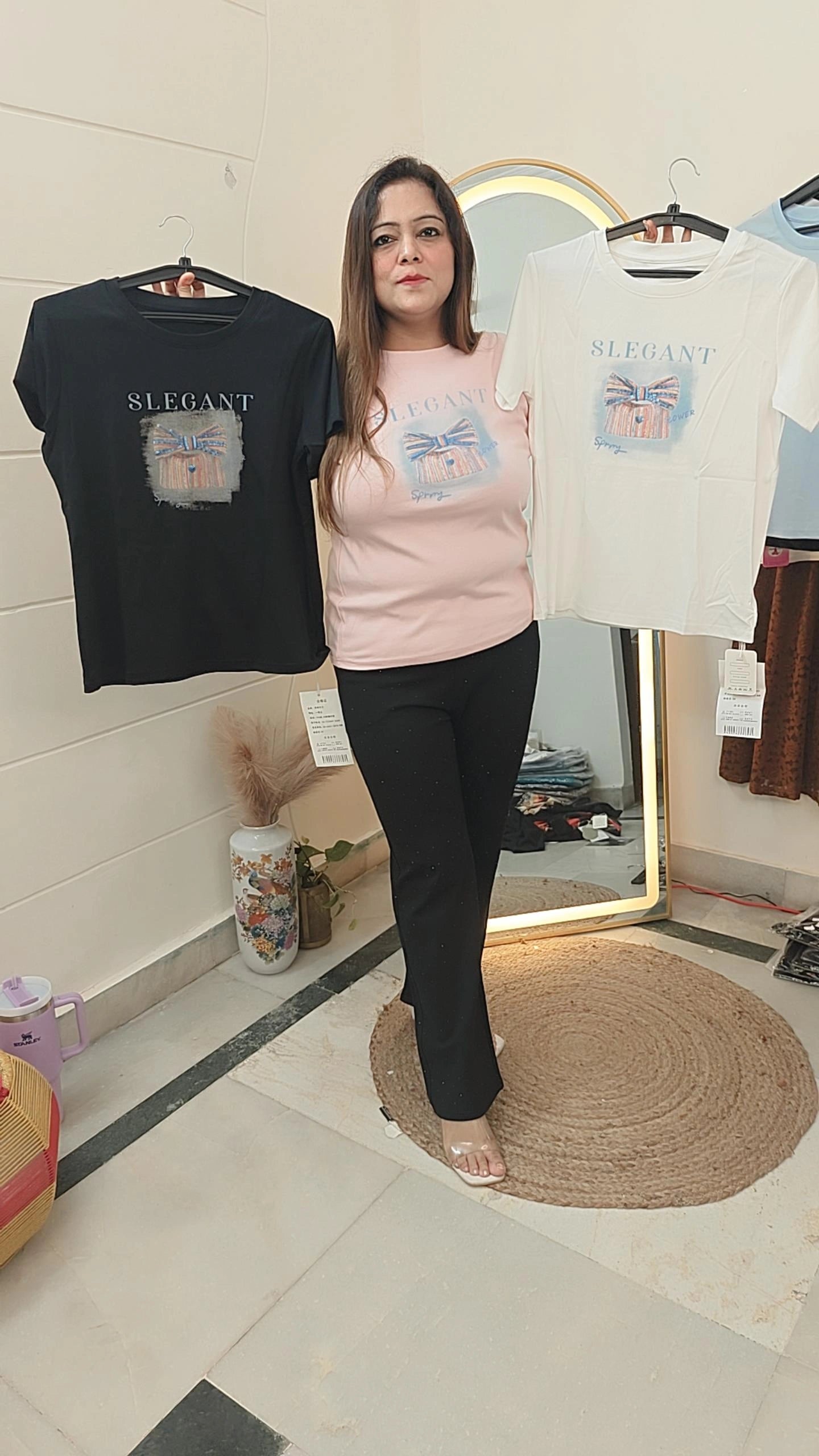 Decent bow design stylish tshirt top