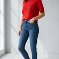 Embellished Collared Knit Top