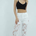 New arrival Lace denim white
