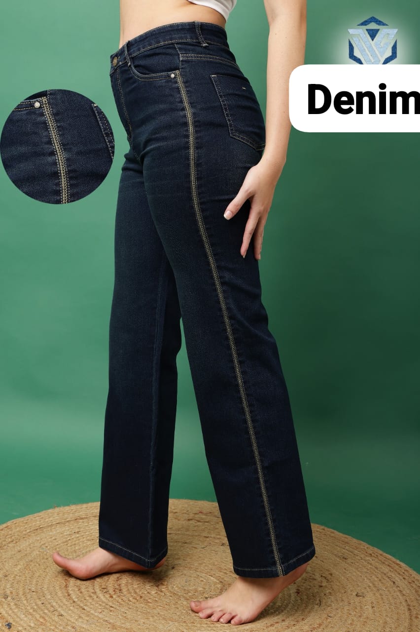 "Classic Seam-Detail Straight Fit Denim"