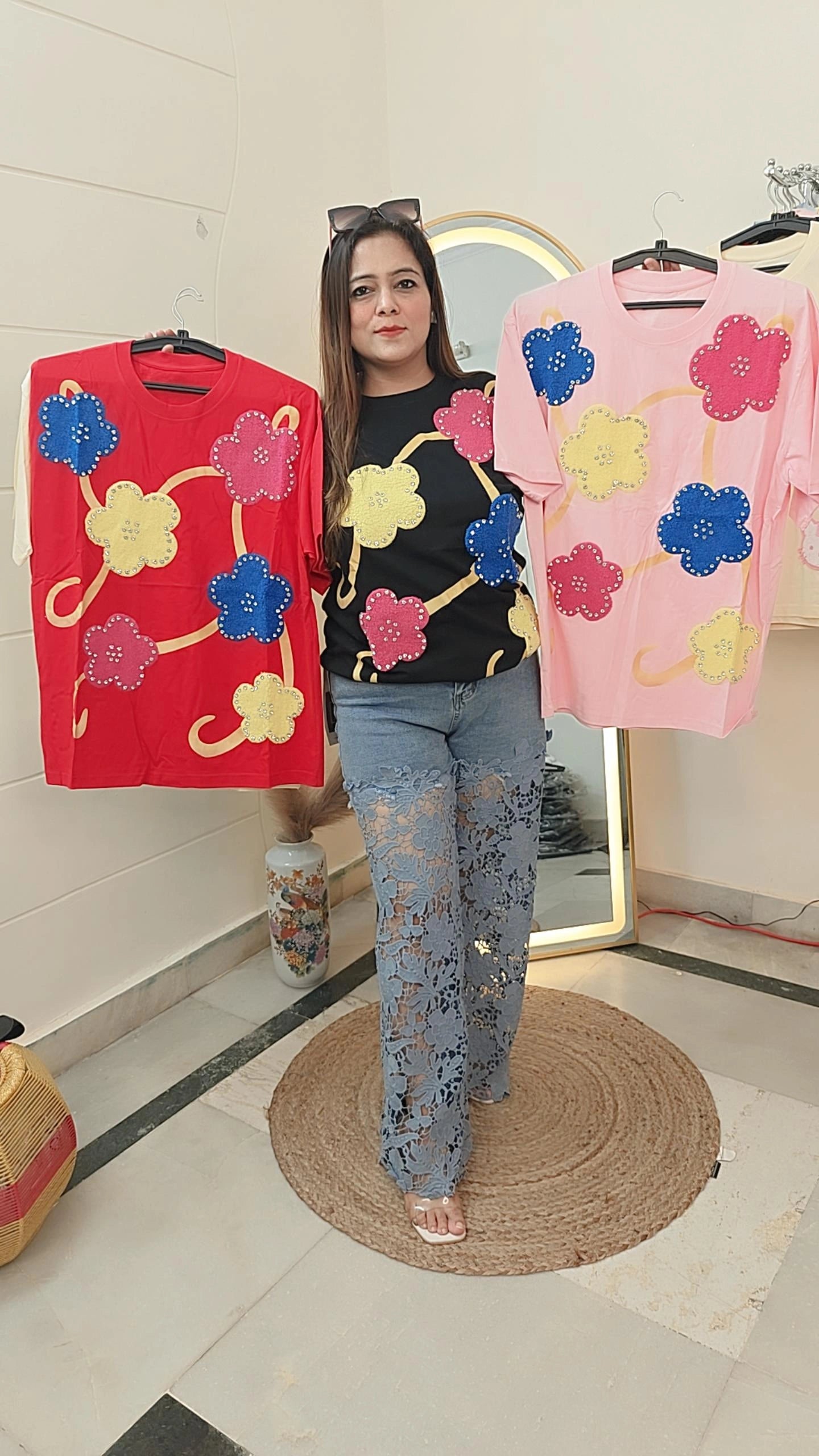 "Funky Floral Spark Tees"