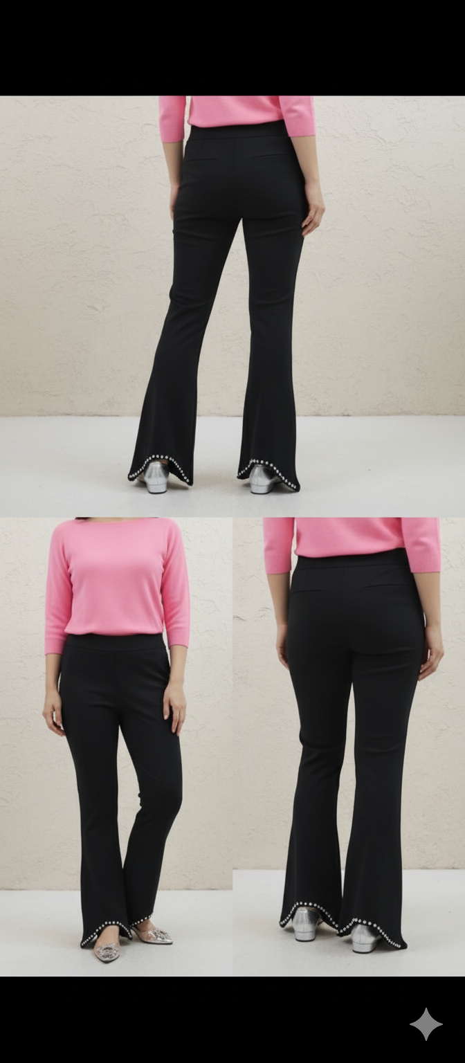 Women high waist designer cut pant