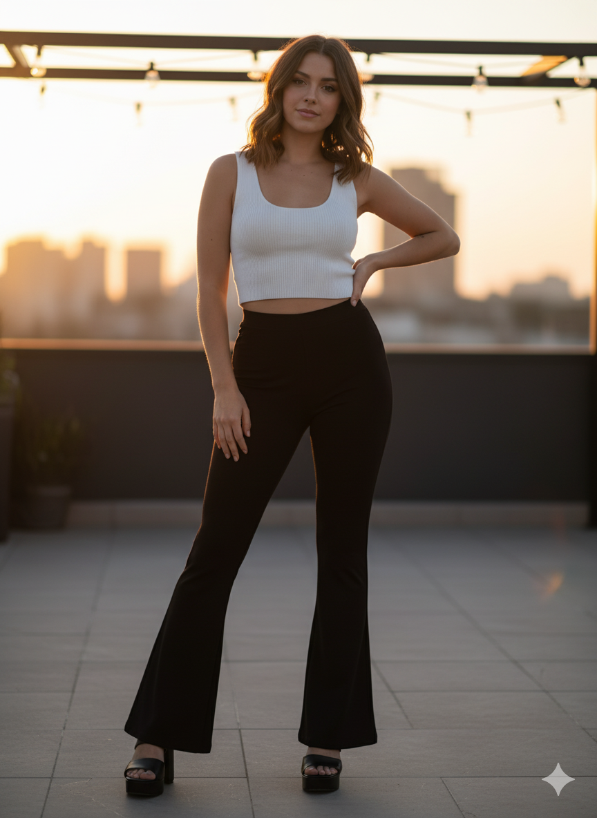 Women High Waist Classic Bellbottoms..