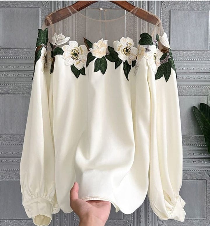 Korean style full sleeve summer floral top