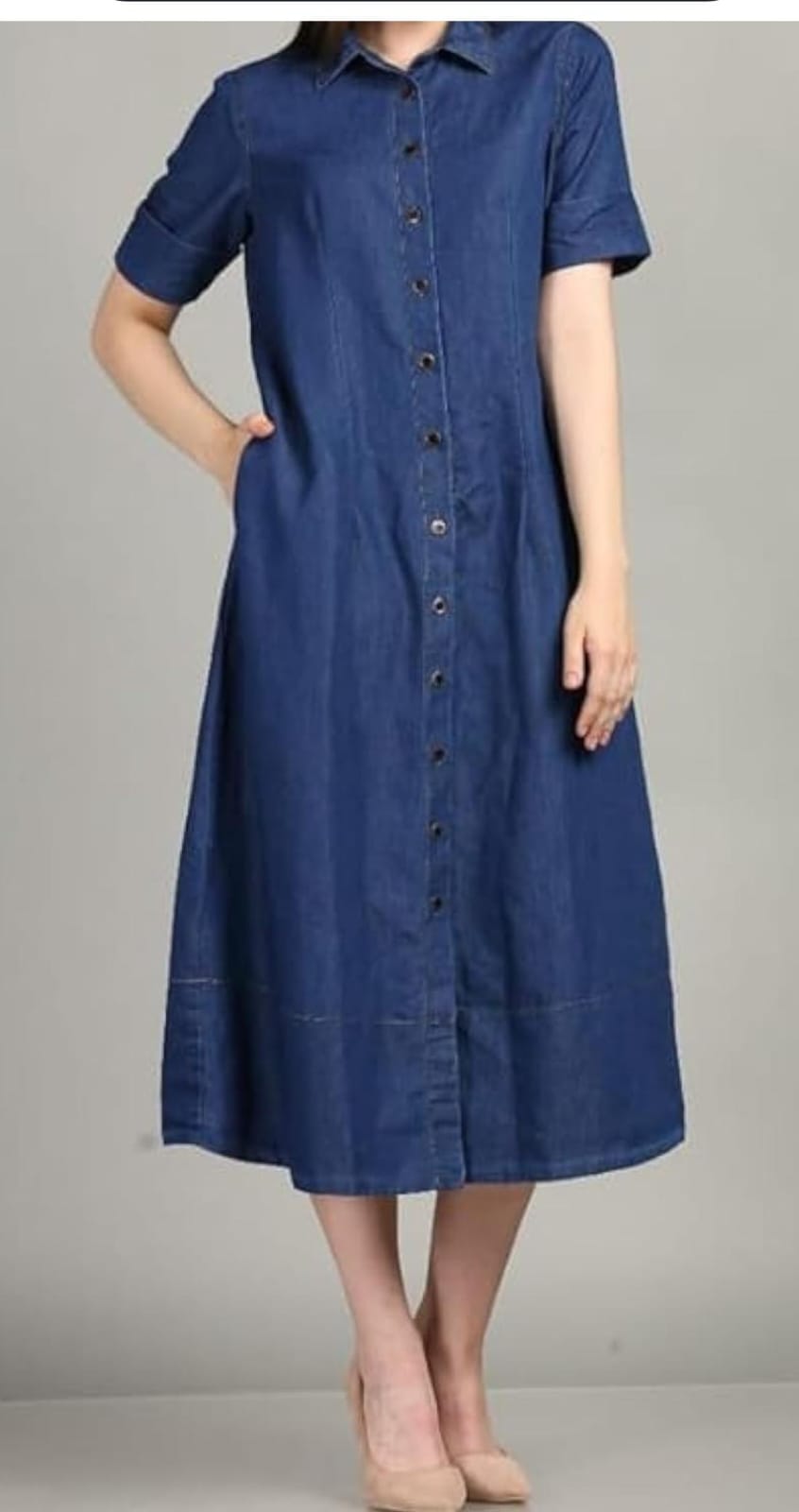 Denim causal Midi dress big sizes