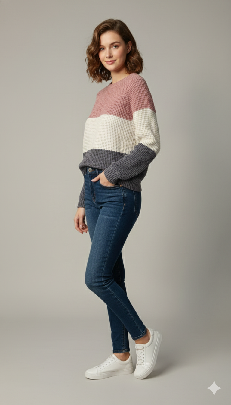 Winter Bliss Colorblock Sweater Top