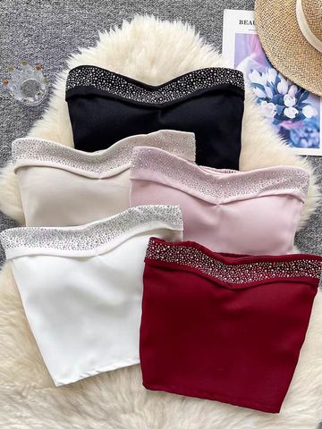 Glam Crystal Studded Tube Tops – Party & Casual Wear”
