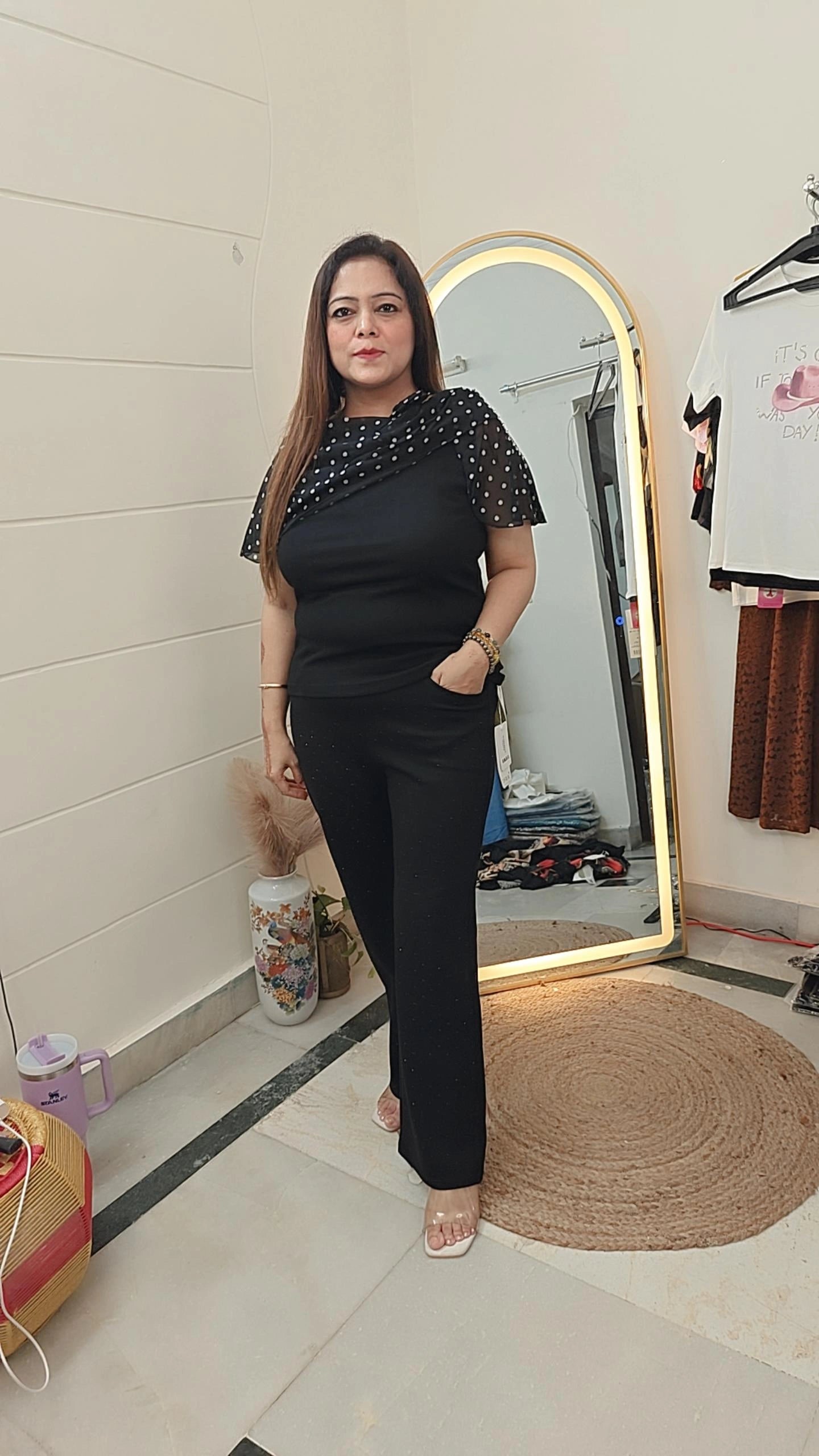 Polka dot flap top available 3 colors