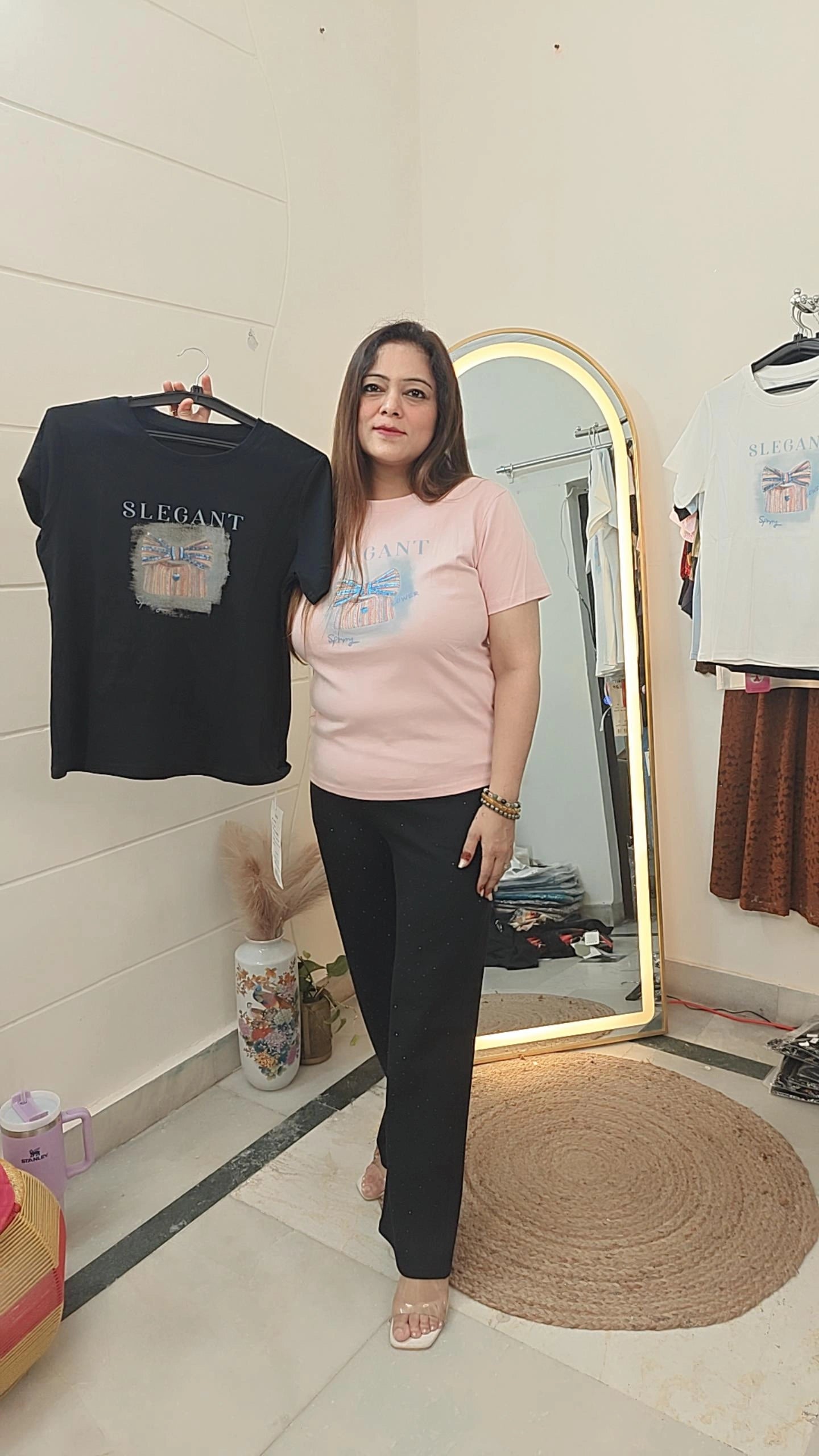 Decent bow design stylish tshirt top