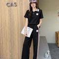"Effortless Luxe: Co-ord with Sporty Stripes"