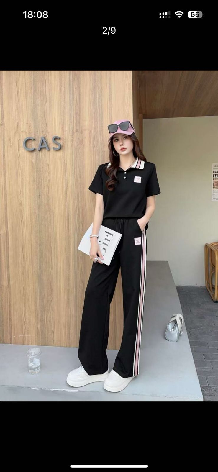 "Effortless Luxe: Co-ord with Sporty Stripes"