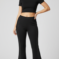 Women stylish high waist bellbottom pant with work