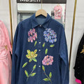 Luxe denim oversized shirts