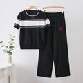Chic Summer Coord Set with Bold Black Stripes - Effortless Elegance"