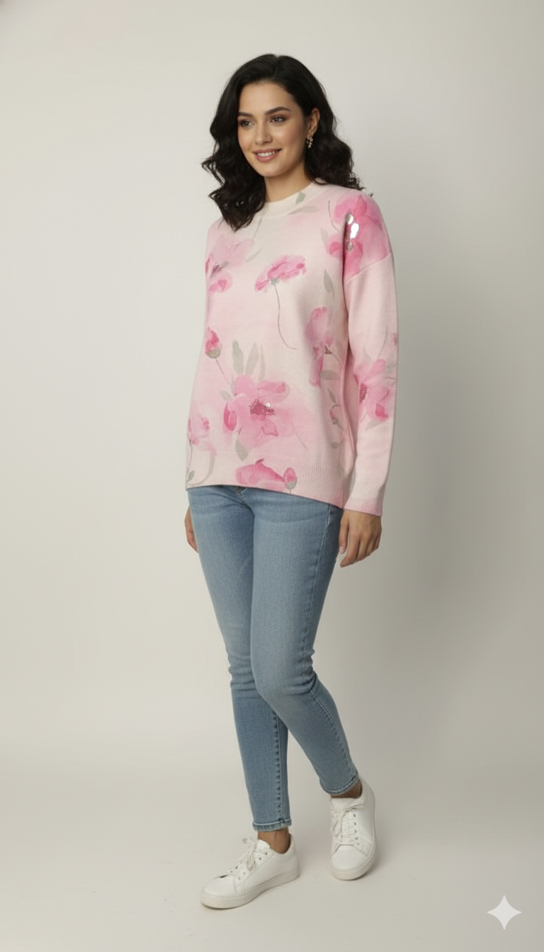 Dreamy Pastel Bloom Winter top / Sweater