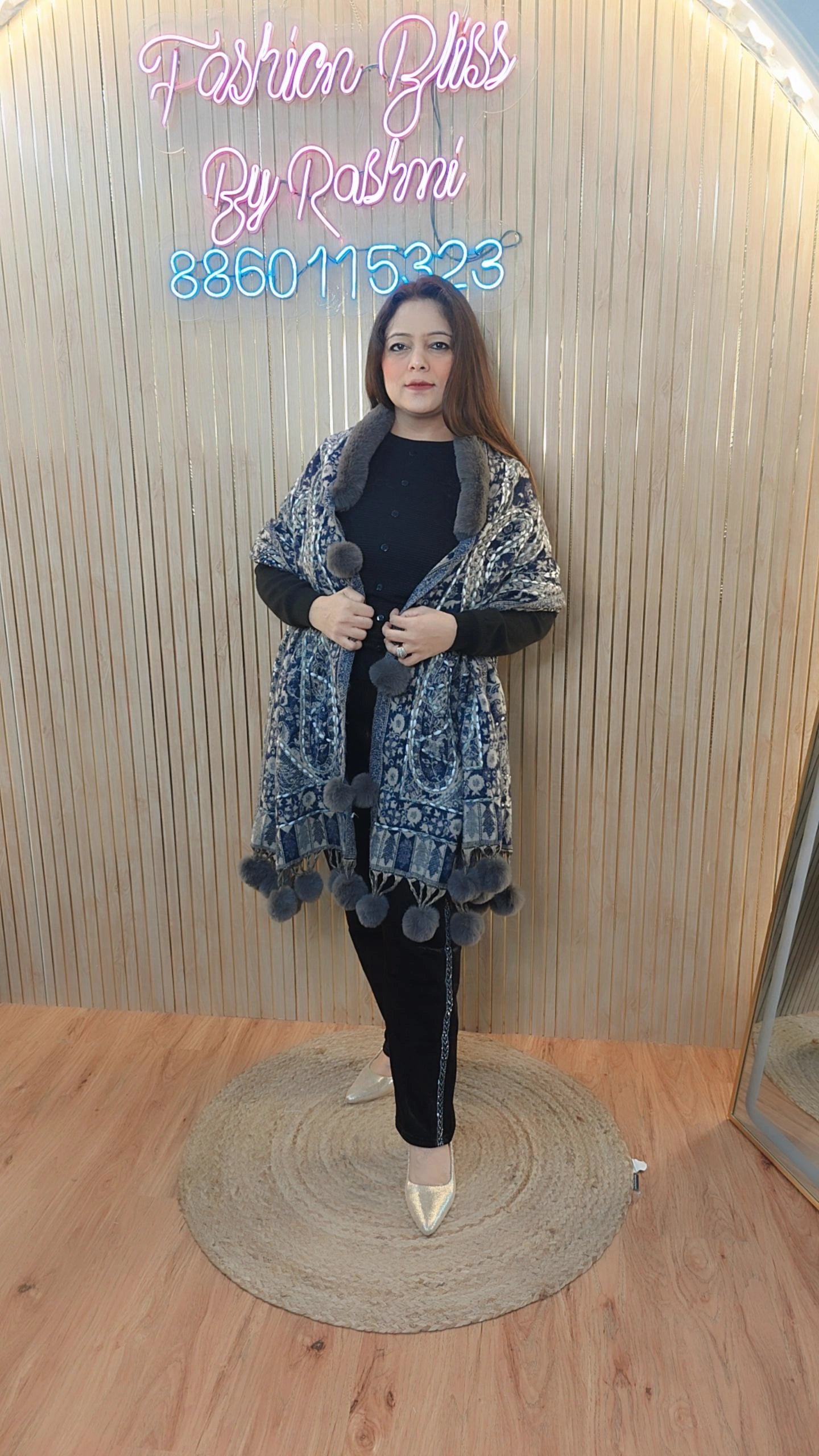 Premium Kashmiri Pom-Pom Stole