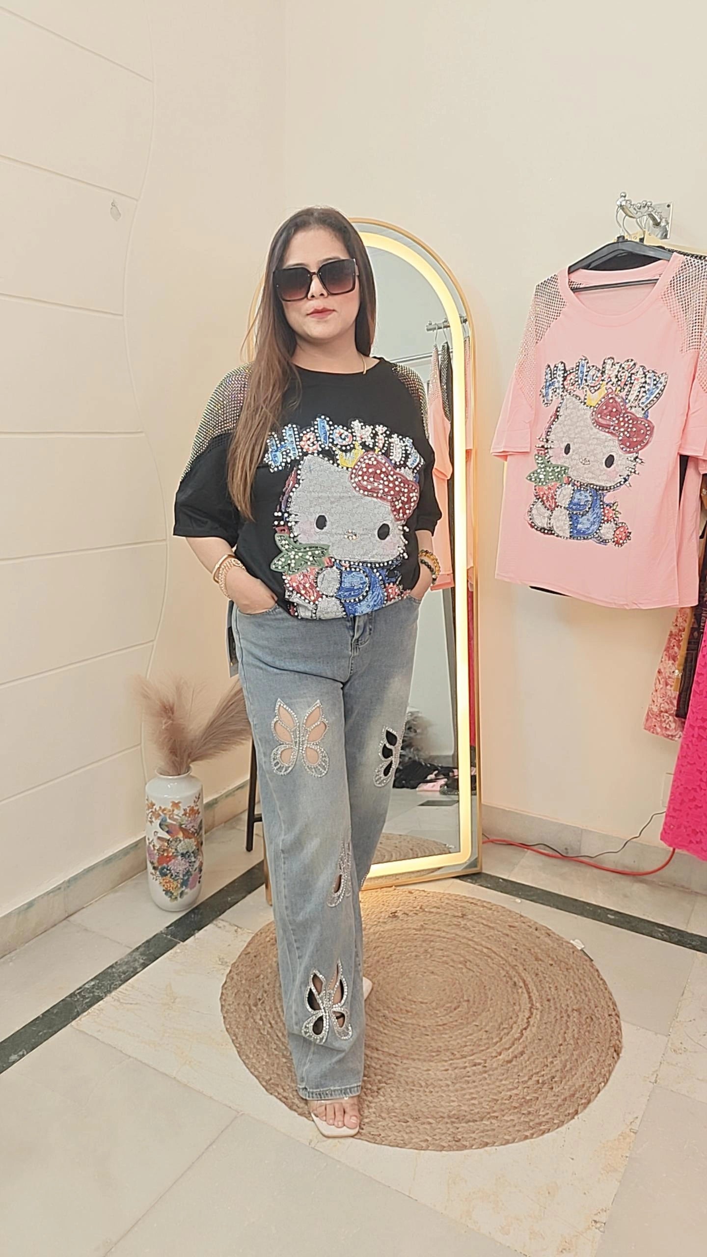 "Sequin Kitty Glam Tee – Cute, Comfy & Sassy!"