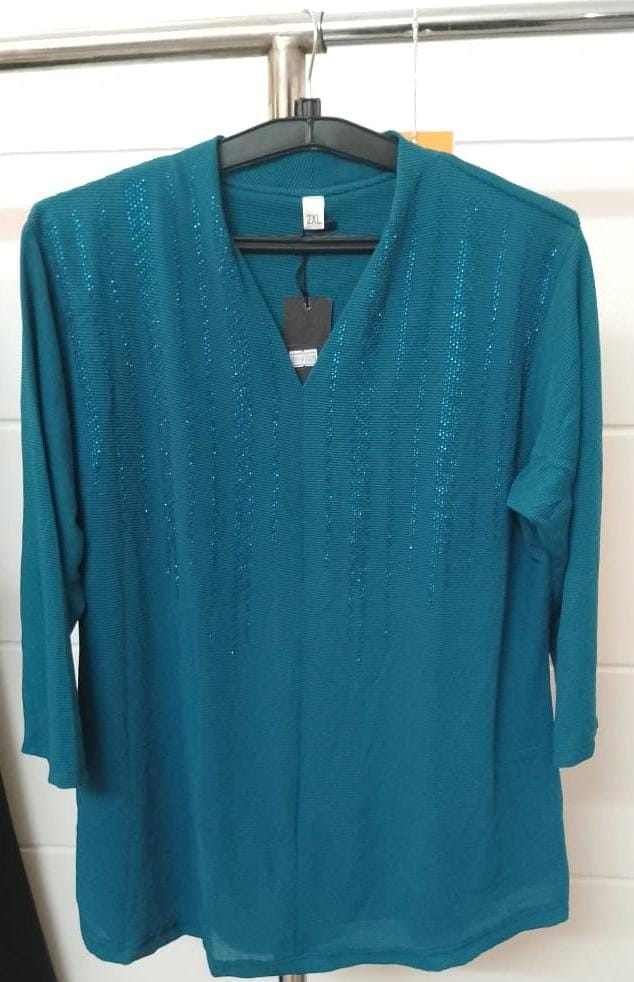 Power net Party wear sequin V -neck long top