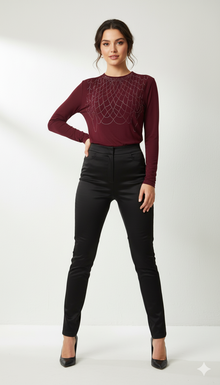 The Glitz & Glam Long-Sleeve Power Net top