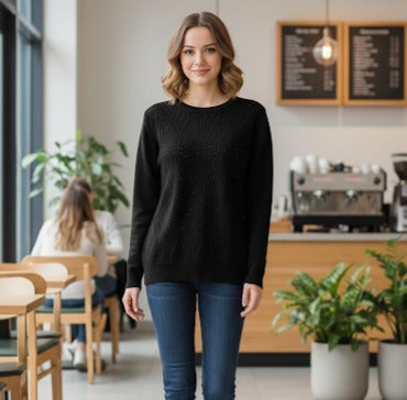 Ribbed Texture Soft Knit Sweater