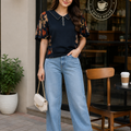 Floral Collar Panel Top