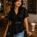 Premium Peplum top with belt