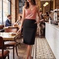 Classic Black Embellished Midi Skirt