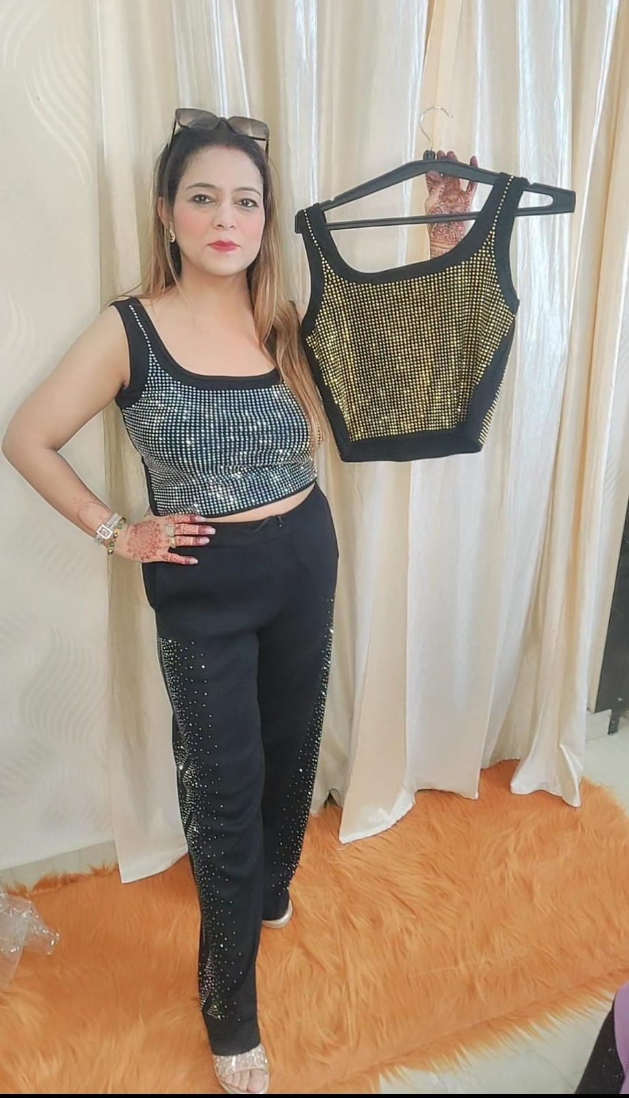 Party Wear Rhinestone Encrusted Bustier - White/Silver/Black/Golden
