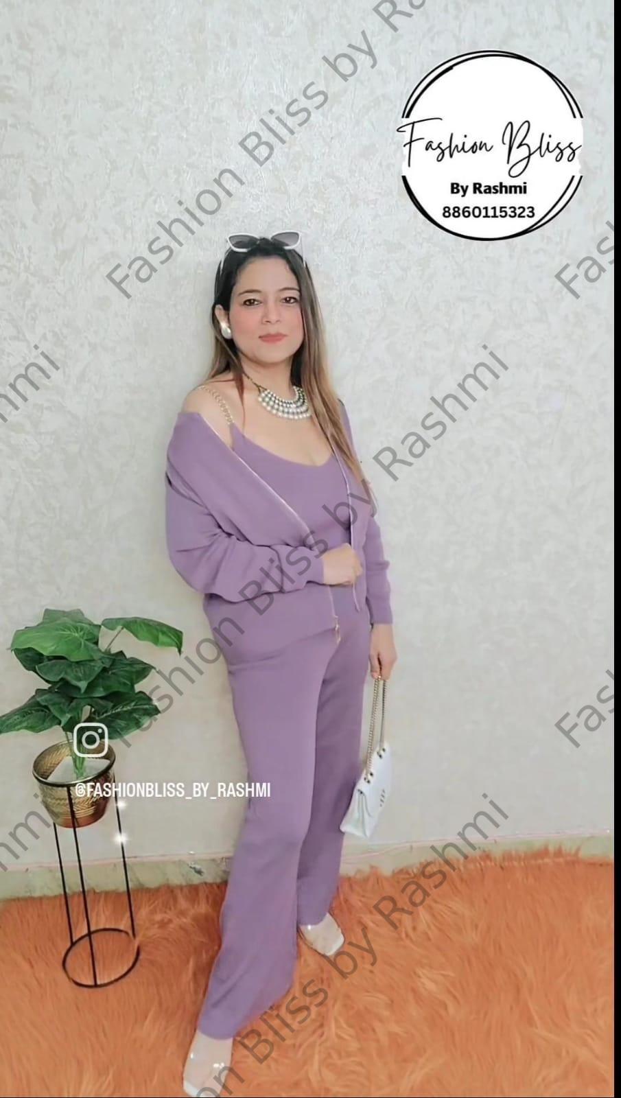 Winter 3 pc coordset -  by Fashion Bliss by Rashmi - Lavender, Winter collection, Winter coordset