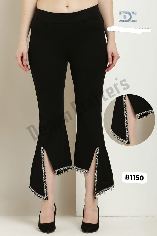 High waist designer cut stretchable pant - Payal Sworovski