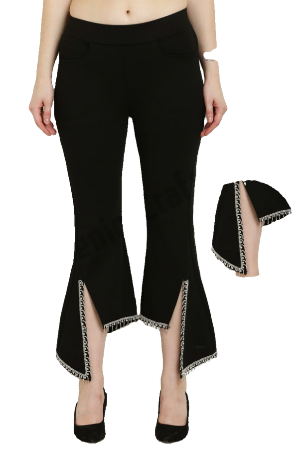 High waist designer cut stretchable pant - Payal Sworovski