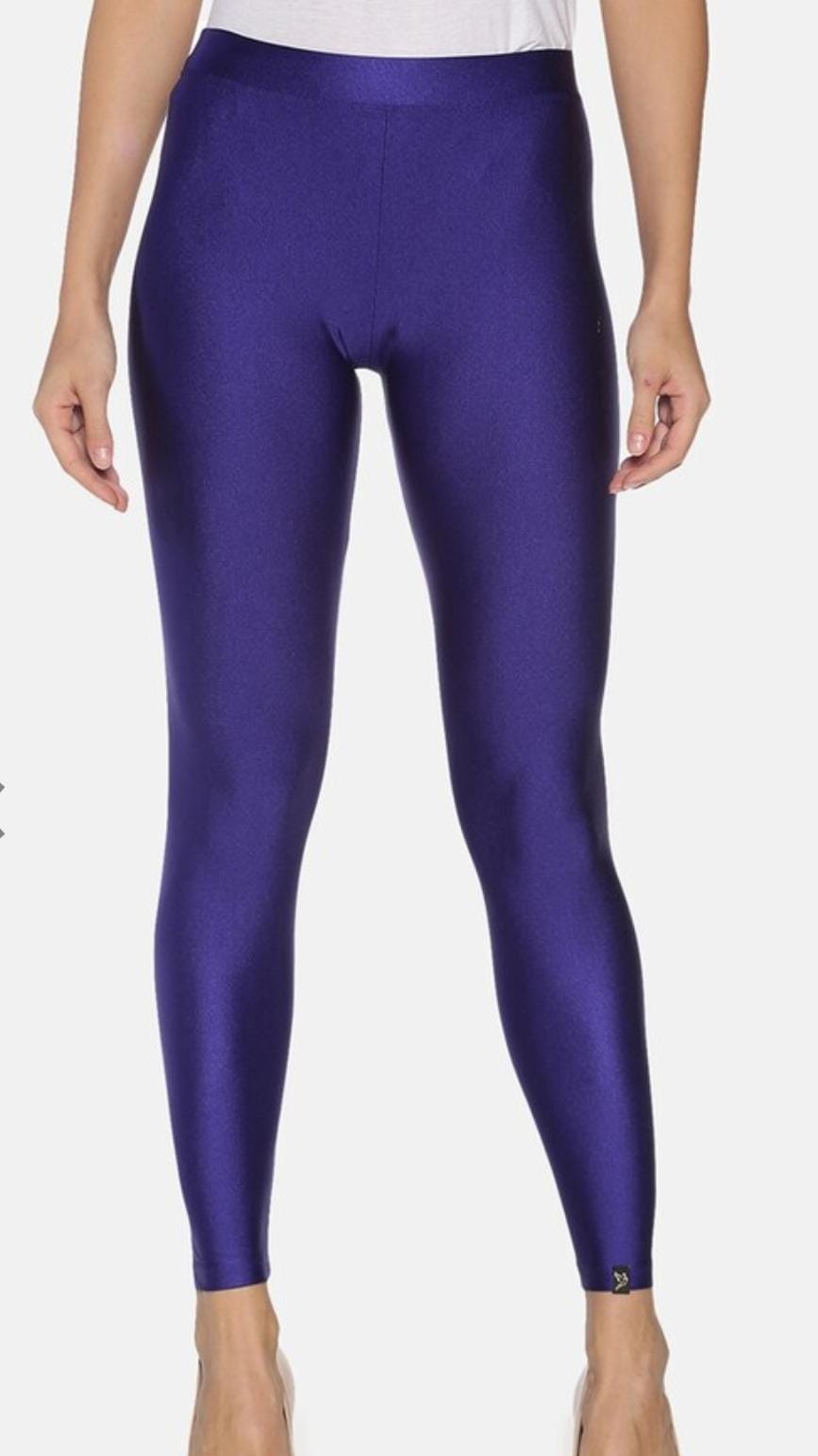 "Tummy tucker- Shimmering Sapphire Leggings – Bold & Sleek Style"