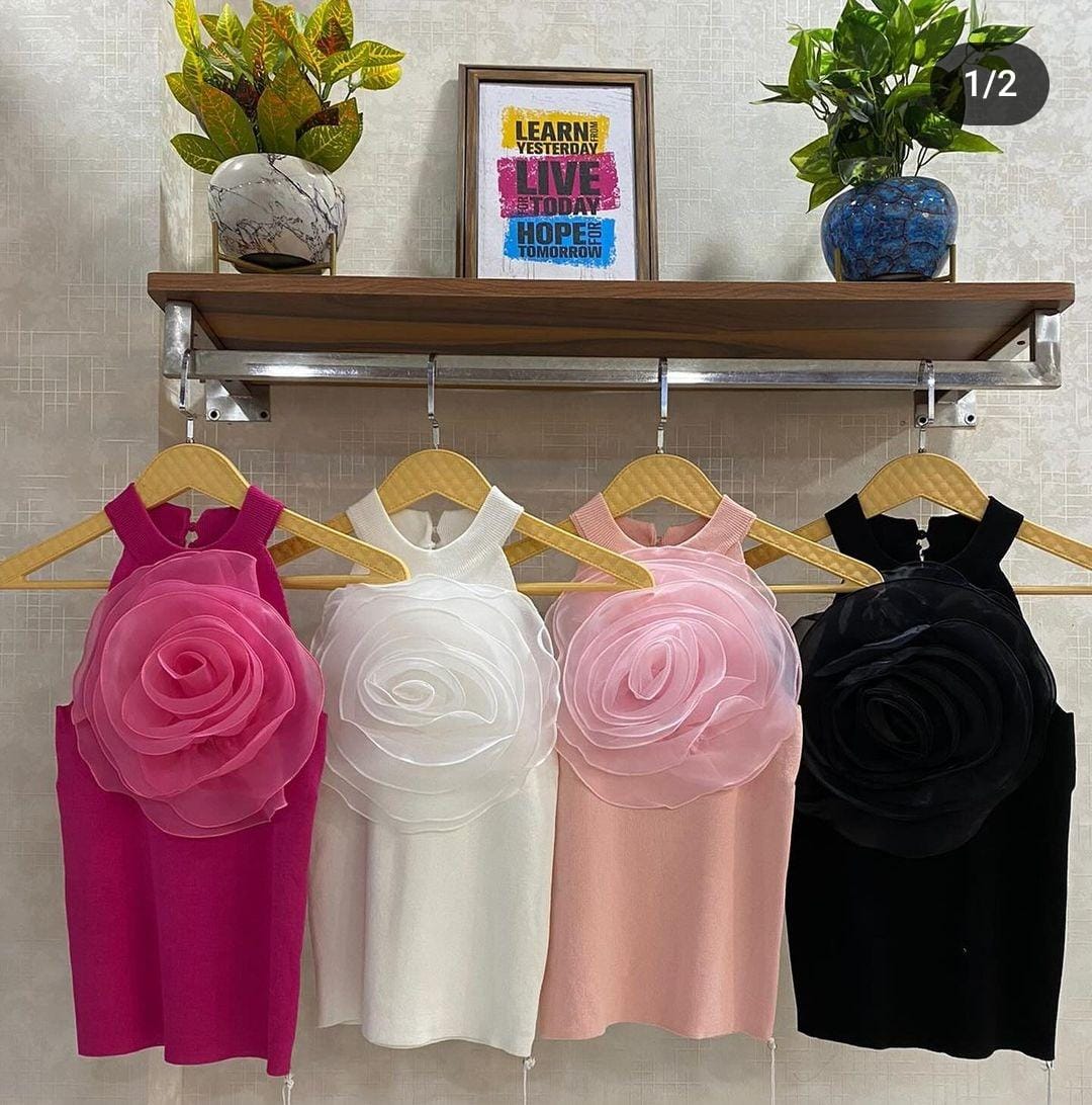 Knitted flower top