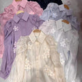 Organza 3D flower shirt inner not included