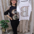 Premium cotton rhinestone tshirt top hip cover