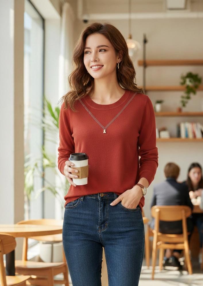 Rhinestone V-Neck & Teddy Bear Charm top