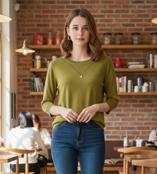 Rhinestone V-Neck & Teddy Bear Charm top