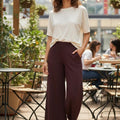 High-Waisted Wide-Leg Culottes with Side Pockets"