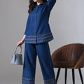 Statement denim embroidery cordset