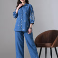 Floral Embroidered Denim Co-ord Set