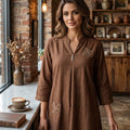 V-Neck Top with Butterfly