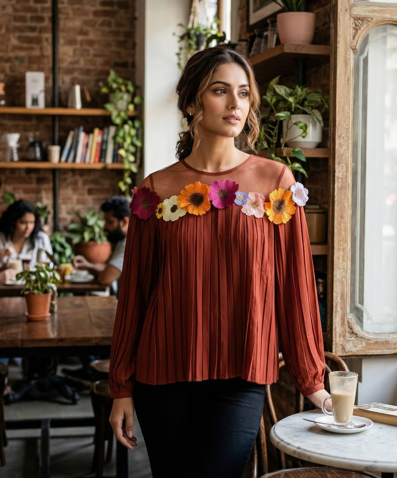 3D Flora & Mesh Illusion Top🌸🌸🌻🌻