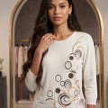 Celestial Swirl Embellished Knit Top