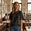 Embellished Floral Detail Top